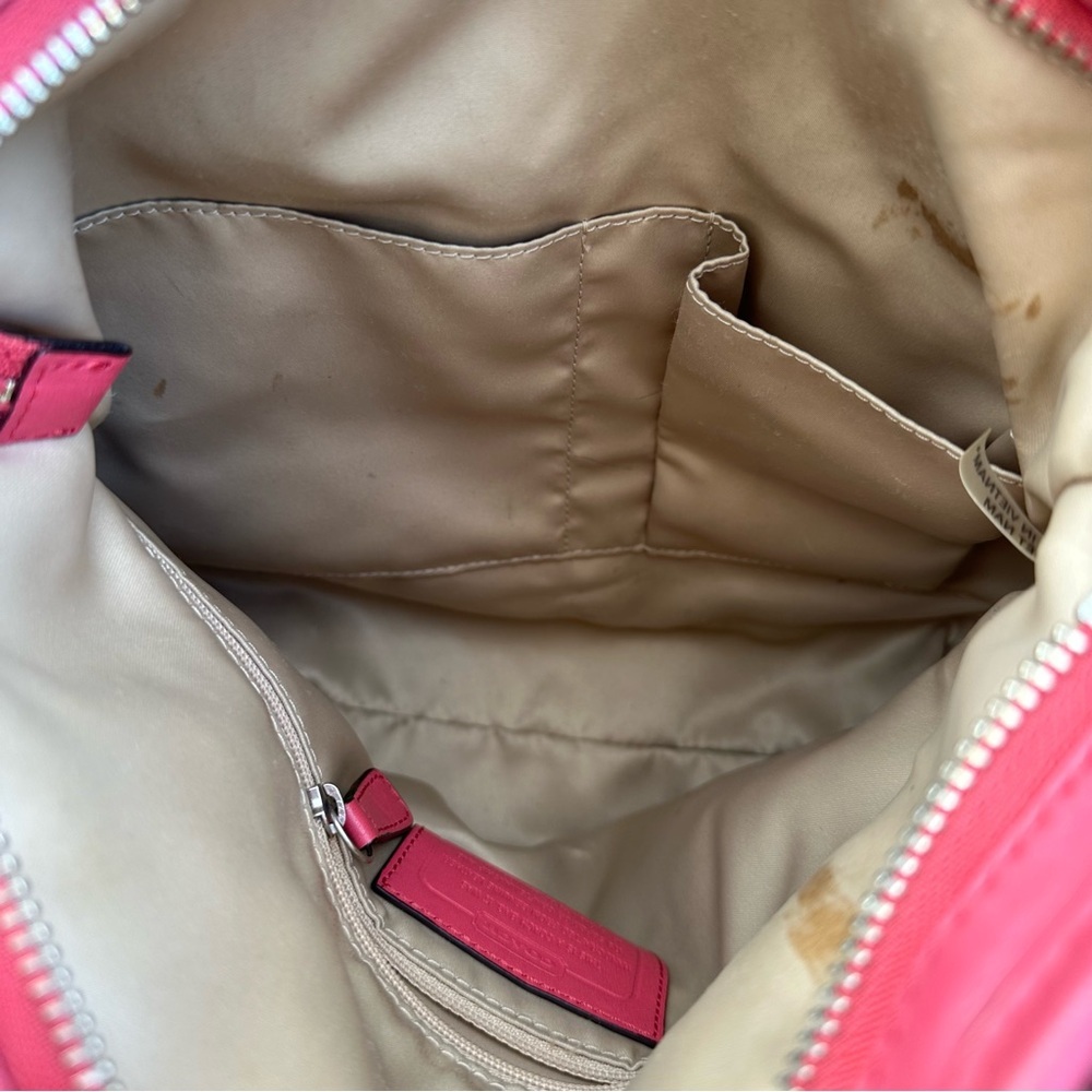 COACH DAISY LEATHER MIA F23901 SILVER/CORAL - Picture 8 of 16